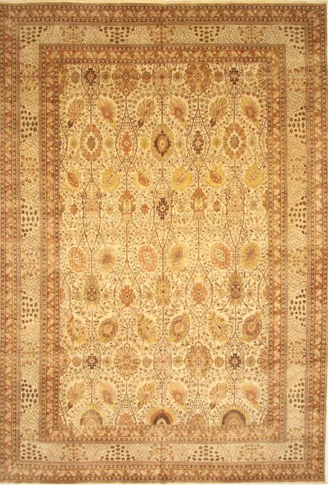 Pishavar Beige Hand Knotted 121 X 179  Area Rug 250-30633 Image 0