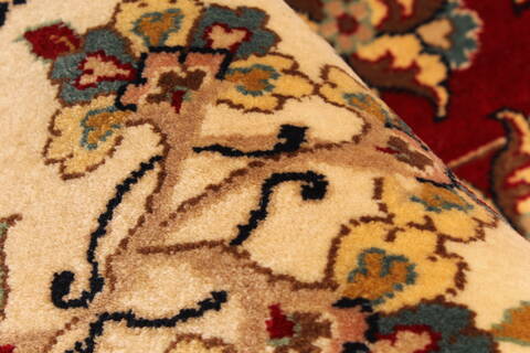 Tabriz Beige Hand Knotted 121 X 151  Area Rug 250-30636 Image 11