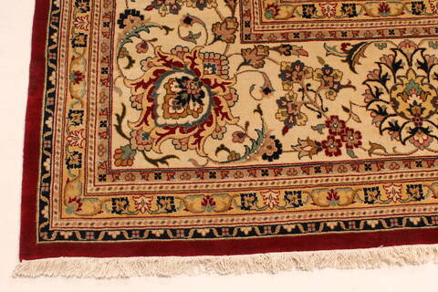 Tabriz Beige Hand Knotted 121 X 151  Area Rug 250-30636 Image 13