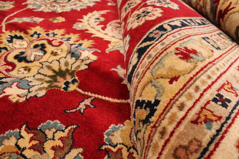 Tabriz Beige Hand Knotted 121 X 151  Area Rug 250-30636 Image 7