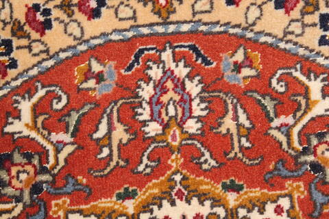 Tabriz Brown Round Hand Knotted 18 X 18  Area Rug 400-30642 Image 2