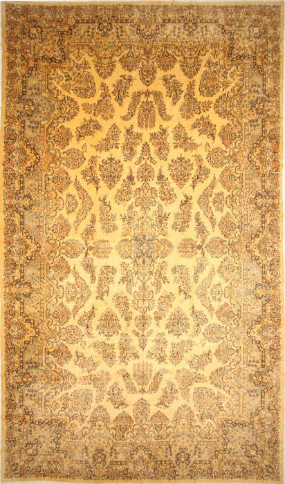 Kerman Beige Hand Knotted 139 X 2310  Area Rug 250-30656 Image 0