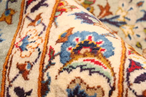 Kerman Blue Hand Knotted 131 X 192  Area Rug 250-30666 Image 10