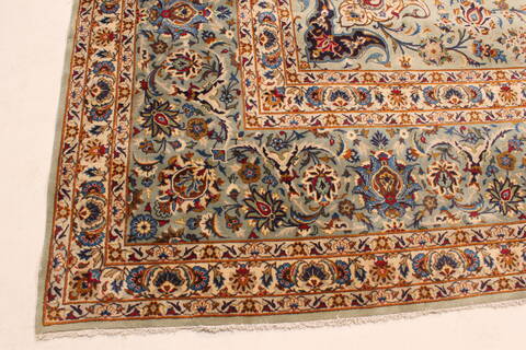 Kerman Blue Hand Knotted 131 X 192  Area Rug 250-30666 Image 11