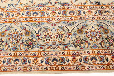 Kerman Blue Hand Knotted 131 X 192  Area Rug 250-30666 Image 1