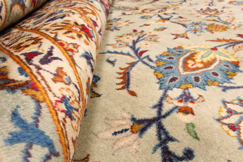Kerman Blue Hand Knotted 131 X 192  Area Rug 250-30666 Image 6