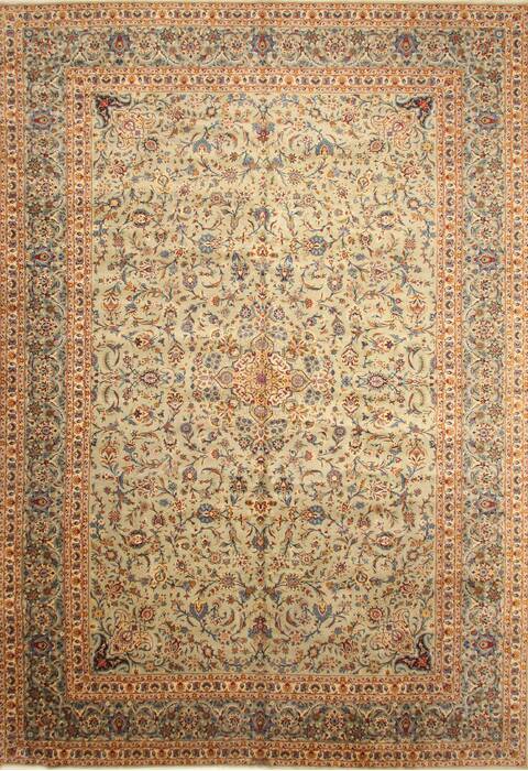Kerman Blue Hand Knotted 131 X 192  Area Rug 250-30666 Image 0
