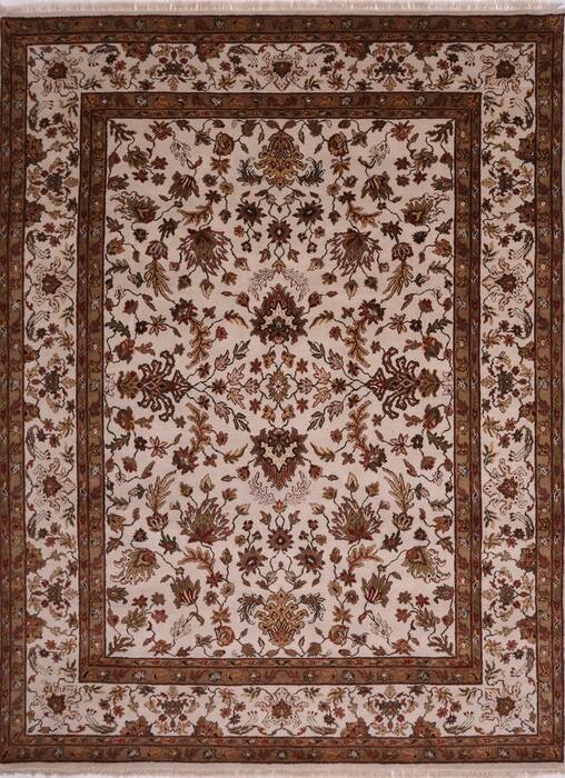 Jaipur White Hand Knotted 92 X 121  Area Rug 301-30676 Image 0