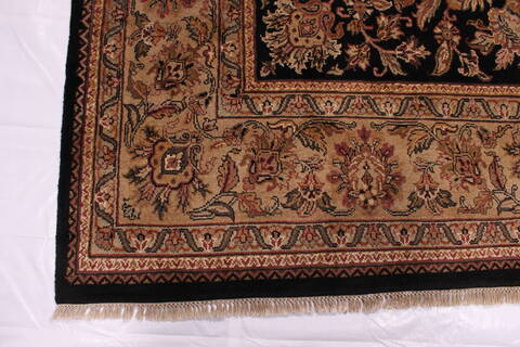 Jaipur Black Hand Knotted 90 X 1111  Area Rug 301-30677 Image 1