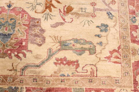 Oushak Yellow Hand Knotted 86 X 116  Area Rug 301-30696 Image 10