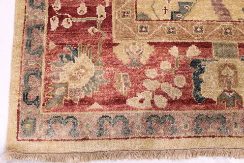 Oushak Yellow Hand Knotted 86 X 116  Area Rug 301-30696 Image 1