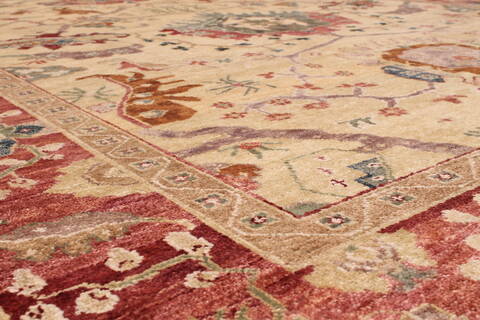 Oushak Yellow Hand Knotted 86 X 116  Area Rug 301-30696 Image 2
