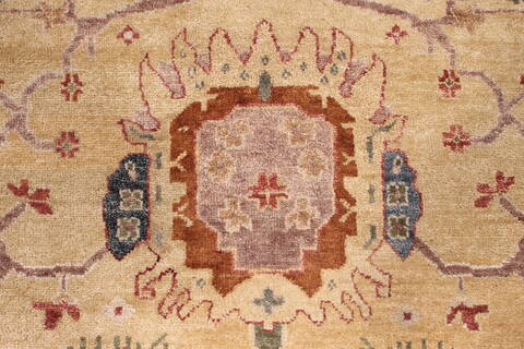 Oushak Yellow Hand Knotted 86 X 116  Area Rug 301-30696 Image 8