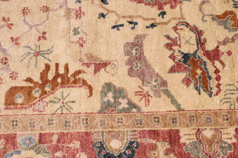 Oushak Yellow Hand Knotted 86 X 116  Area Rug 301-30696 Image 9