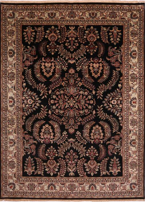 Sarouk Black Hand Knotted 811 X 1110  Area Rug 301-30761 Image 0