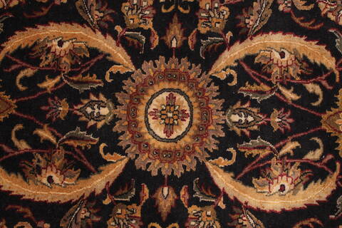 Kashan Black Hand Knotted 810 X 1111  Area Rug 301-30762 Image 3
