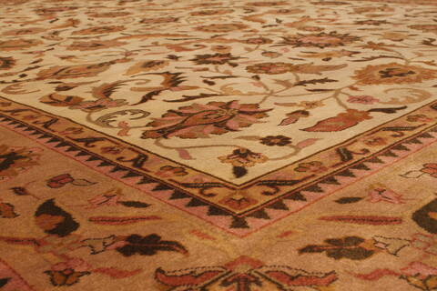 Kashan Beige Hand Knotted 86 X 115  Area Rug 301-30818 Image 2