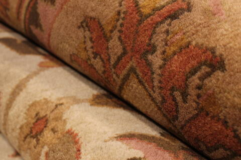 Kashan Beige Hand Knotted 86 X 115  Area Rug 301-30818 Image 4
