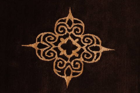 Indo-Tibetan Brown Hand Knotted 89 X 1111  Area Rug 301-30826 Image 2