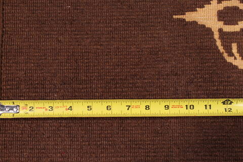 Indo-Tibetan Brown Hand Knotted 89 X 1111  Area Rug 301-30826 Image 4