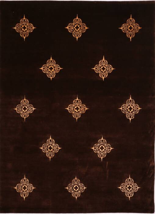 Indo-Tibetan Brown Hand Knotted 89 X 1111  Area Rug 301-30826 Image 0