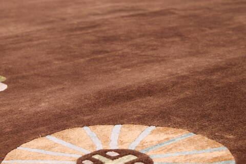 Indo-Tibetan Brown Hand Knotted 90 X 120  Area Rug 301-30829 Image 1
