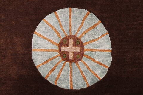 Indo-Tibetan Brown Hand Knotted 90 X 120  Area Rug 301-30829 Image 3