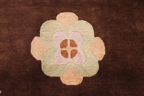 Indo-Tibetan Brown Hand Knotted 90 X 120  Area Rug 301-30829 Image 4