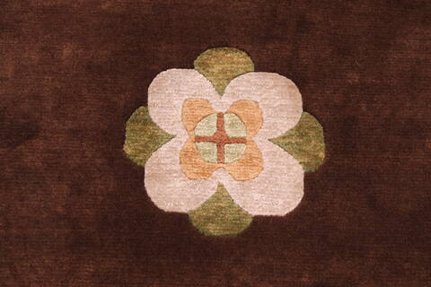 Indo-Tibetan Brown Hand Knotted 90 X 120  Area Rug 301-30829 Image 5