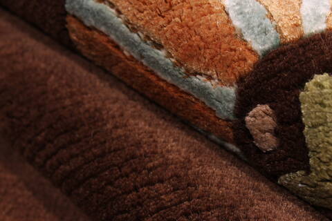 Indo-Tibetan Brown Hand Knotted 90 X 120  Area Rug 301-30829 Image 6