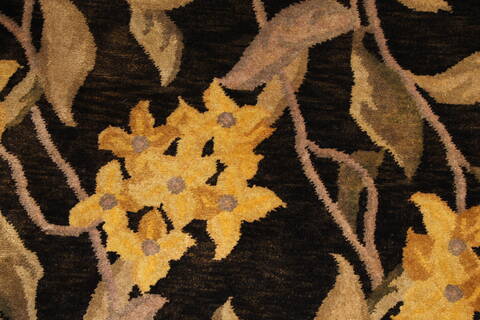 Indo-Tibetan Black Hand Knotted 88 X 122  Area Rug 301-30830 Image 7
