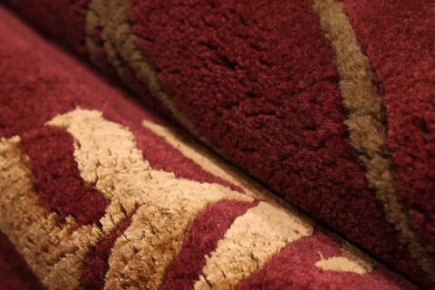 Indo-Tibetan Red Hand Knotted 94 X 123  Area Rug 301-30831 Image 2