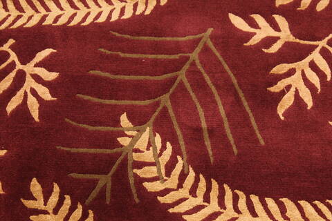 Indo-Tibetan Red Hand Knotted 94 X 123  Area Rug 301-30831 Image 6
