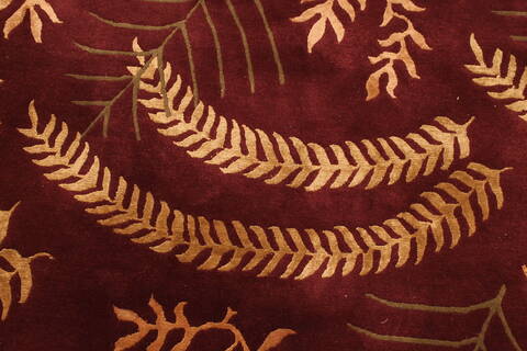 Indo-Tibetan Red Hand Knotted 94 X 123  Area Rug 301-30831 Image 7