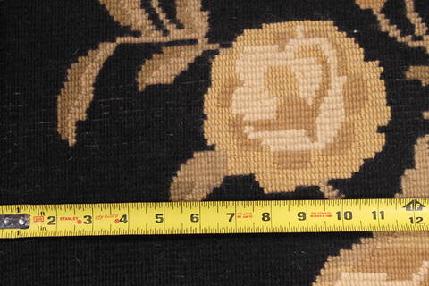 Indo-Tibetan Black Hand Knotted 94 X 121  Area Rug 301-30832 Image 3
