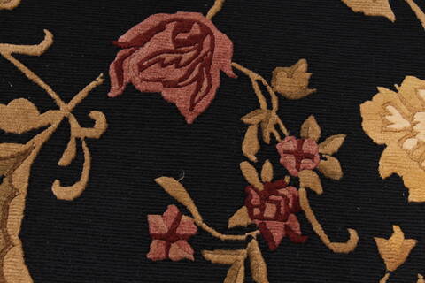 Indo-Tibetan Black Hand Knotted 94 X 121  Area Rug 301-30832 Image 5