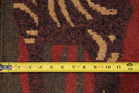 Indo-Tibetan Red Hand Knotted 89 X 115  Area Rug 301-30833 Image 3