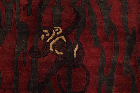 Indo-Tibetan Red Hand Knotted 89 X 115  Area Rug 301-30833 Image 7