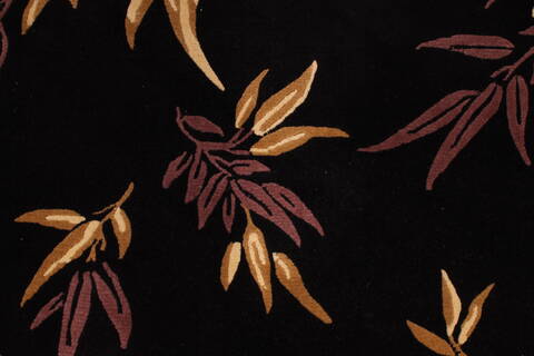 Indo-Tibetan Black Hand Knotted 94 X 120  Area Rug 301-30834 Image 5