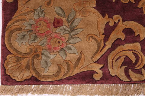 Indo-Tibetan Red Hand Knotted 89 X 1110  Area Rug 301-30835 Image 1