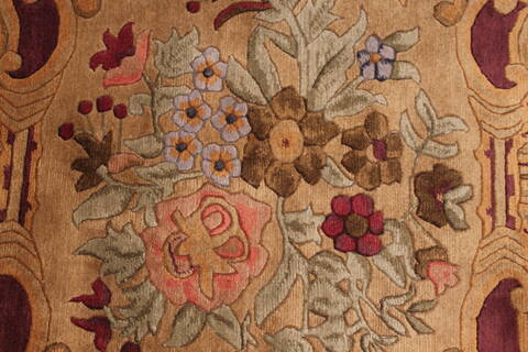 Indo-Tibetan Red Hand Knotted 89 X 1110  Area Rug 301-30835 Image 3