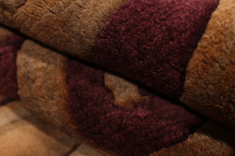 Indo-Tibetan Red Hand Knotted 89 X 1110  Area Rug 301-30835 Image 4
