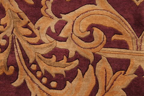 Indo-Tibetan Red Hand Knotted 89 X 1110  Area Rug 301-30835 Image 7