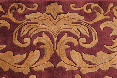 Indo-Tibetan Red Hand Knotted 89 X 1110  Area Rug 301-30835 Image 8