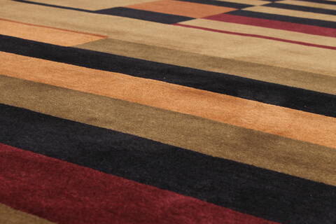 Indo-Tibetan Yellow Hand Knotted 94 X 126  Area Rug 301-30837 Image 1