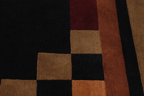 Indo-Tibetan Yellow Hand Knotted 94 X 126  Area Rug 301-30837 Image 2