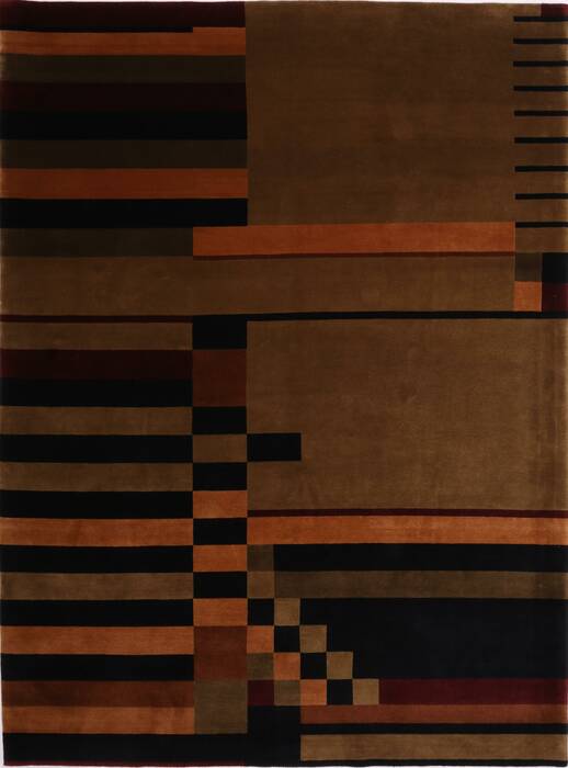 Indo-Tibetan Yellow Hand Knotted 94 X 126  Area Rug 301-30837 Image 0