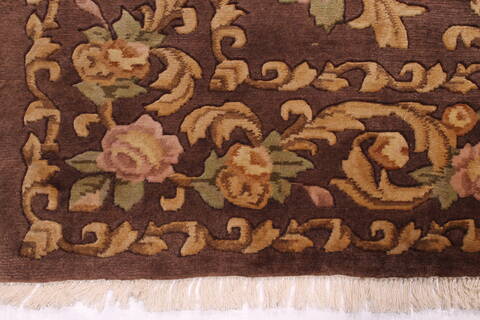 Indo-Tibetan Brown Hand Knotted 811 X 118  Area Rug 301-30841 Image 1