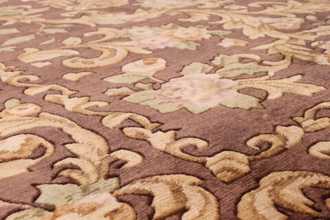 Indo-Tibetan Brown Hand Knotted 811 X 118  Area Rug 301-30841 Image 2