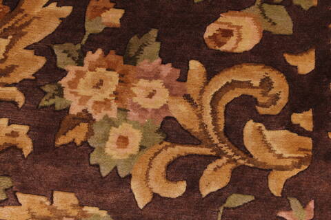 Indo-Tibetan Brown Hand Knotted 811 X 118  Area Rug 301-30841 Image 6